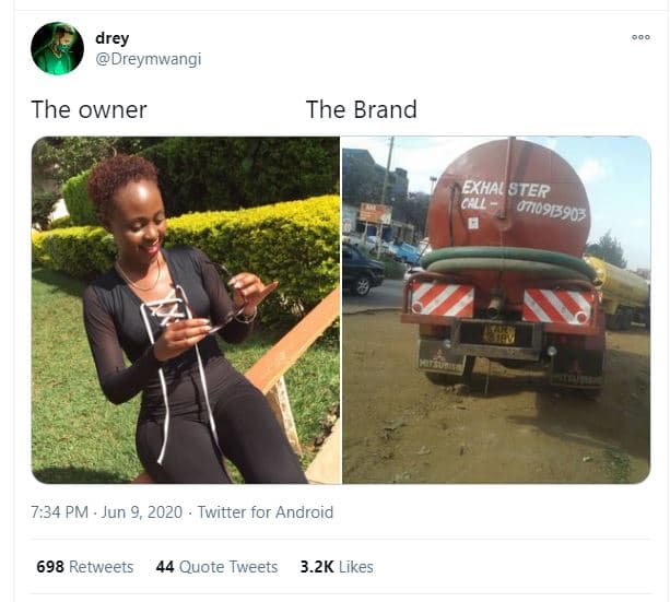 Drey dreymwangi the owner the brand exhal ster cll 0709i3903 7.34 pm jun 9 twitt