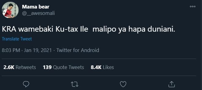 Mama bear awesomali kra wamebaki kutax ile malipo ya hapa duniani. translate twe