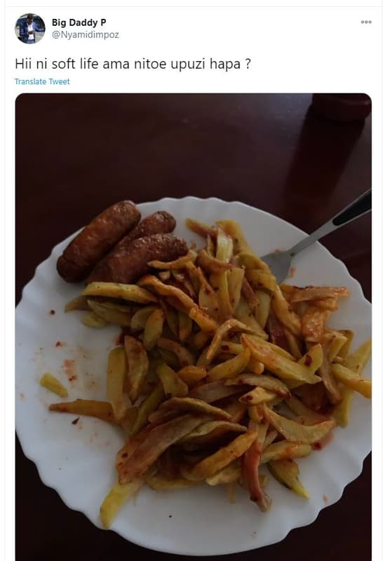 Big daddy p nyamidımpoz hii ni soft life ama nitoe upuzi hapa ? translate tweet