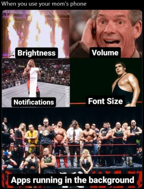 When you use your mom's phone brightness volume notifications font size apps run