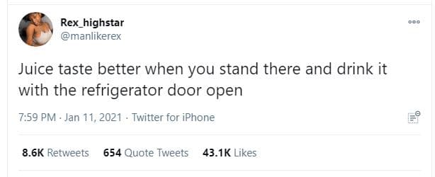 Rex_highstar manlikerex juice taste better when you stand there and drink it wit