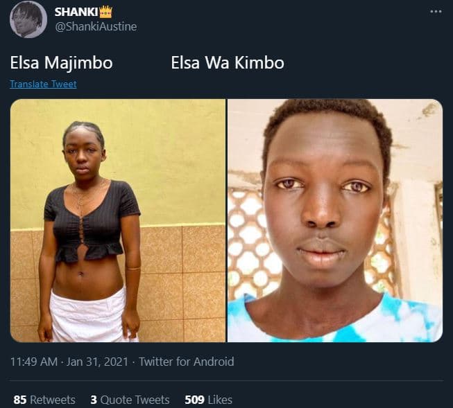Shanki shankiaustine elsa majimbo translate iweet elsa wa kimbo 11.49 am jan 31,