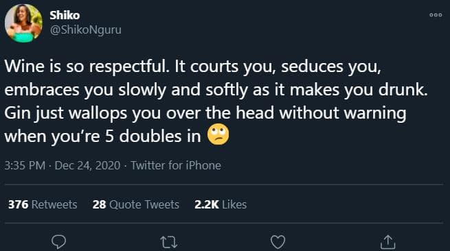 Shiko shikonguru wine is so respectful. it courts you seduces you embraces you s