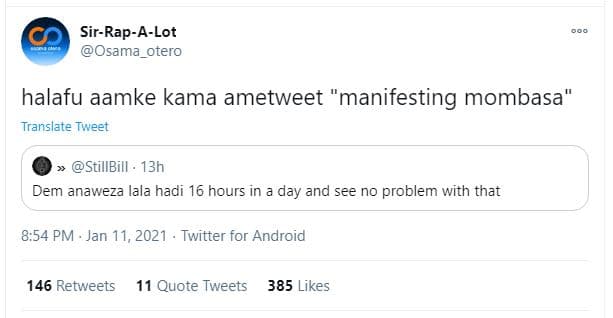 Sirrapalot osama_otero halafu aamke kama ametweet manifesting mombasa translate