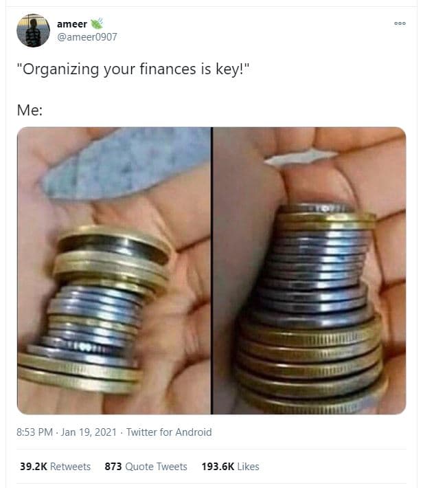 Ameer ameer0907 organizing your finances is keyl me 8.53 pm jan 19, twitter for