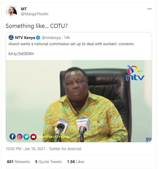 Mt marigathoithi something like. cotu? ntv kenya ntvkenya 14h atwoli wants natio