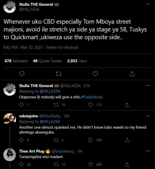 Stulla the general hillaz54 whenever uko cbd especially tom mboya street majioni