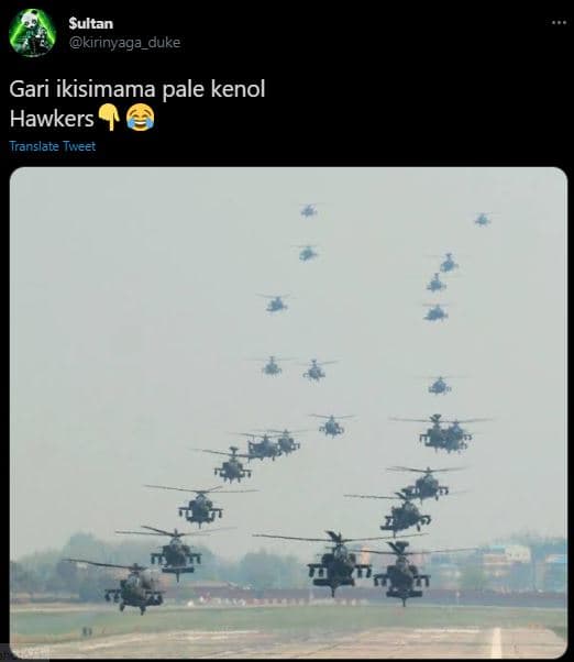 Sultan kirinyaga_duke gari ikisimama pale kenol hawkers translate tweet