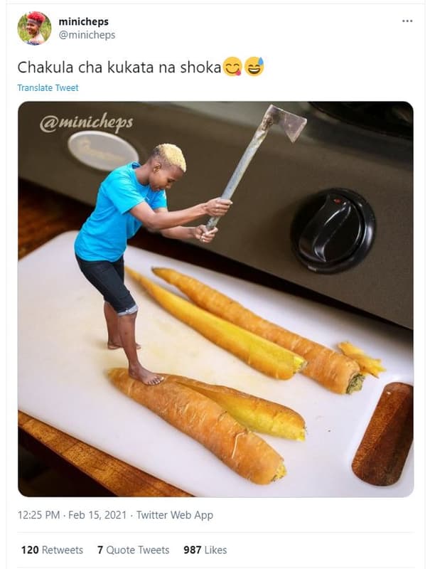 Minicheps minicheps chakula cha kukata na shoka translate tweet minicheps 12.25