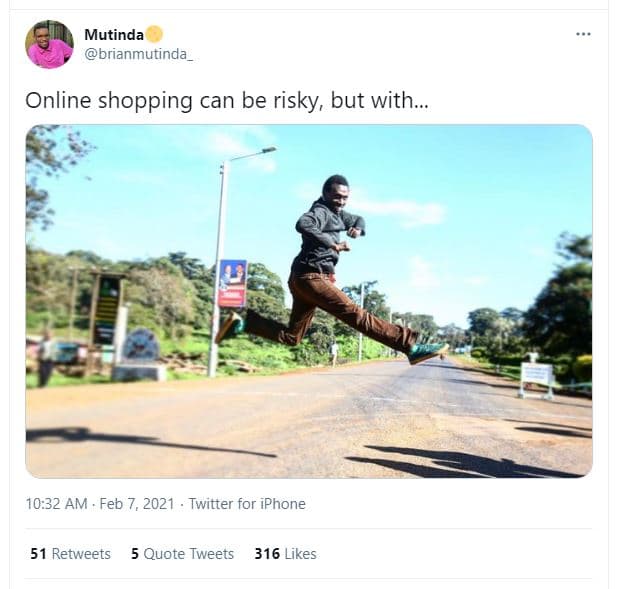 Mutinda brianmutinda online shopping can be risky, but with. 10.32 am feb 7, twi