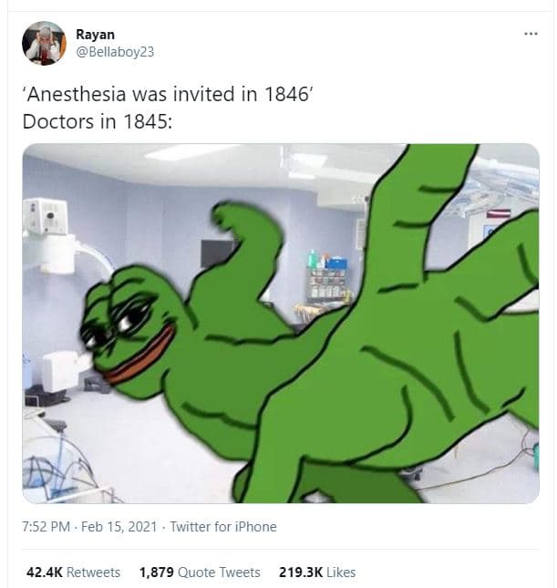 Rayan bellaboy23 anesthesia was invited in ' doctors in 7.52 pm feb 15, twitter