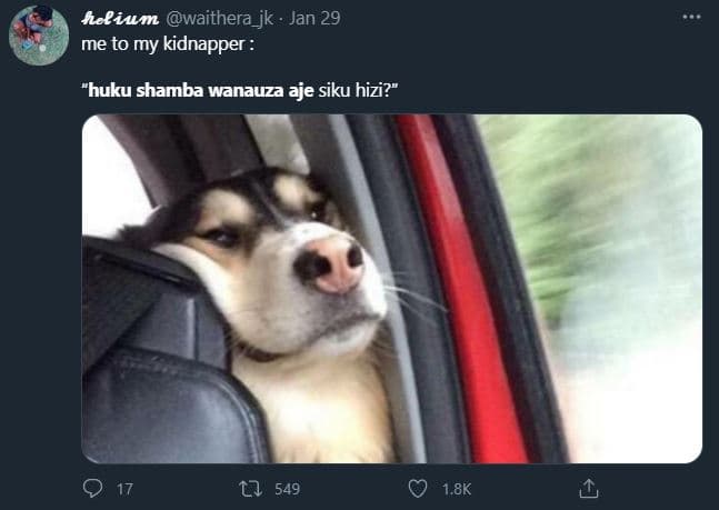 Heeium waithera_jk jan 29 me to my kidnapper huku shamba wanauza aje siku hizi?