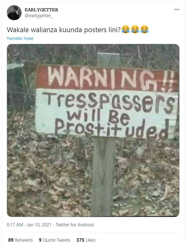 Earlygetter earlygetter wakale walianza kuunda posters lini? translate tweet war