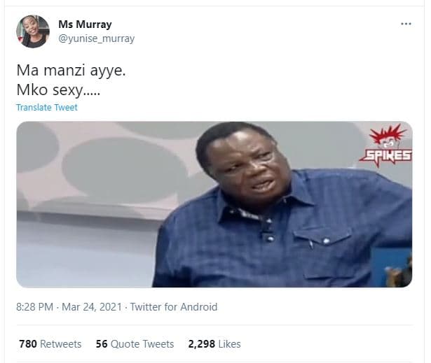 Ms murray yunise_murray ma manzi ayye_ mko sexy_ translate tweet eres 8.28 pm ma