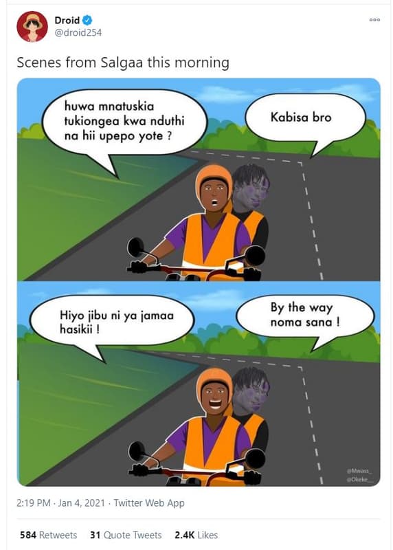 Droid droid 254 scenes from salgaa this morning huwa mnatuskia tukiongea kwa ndu