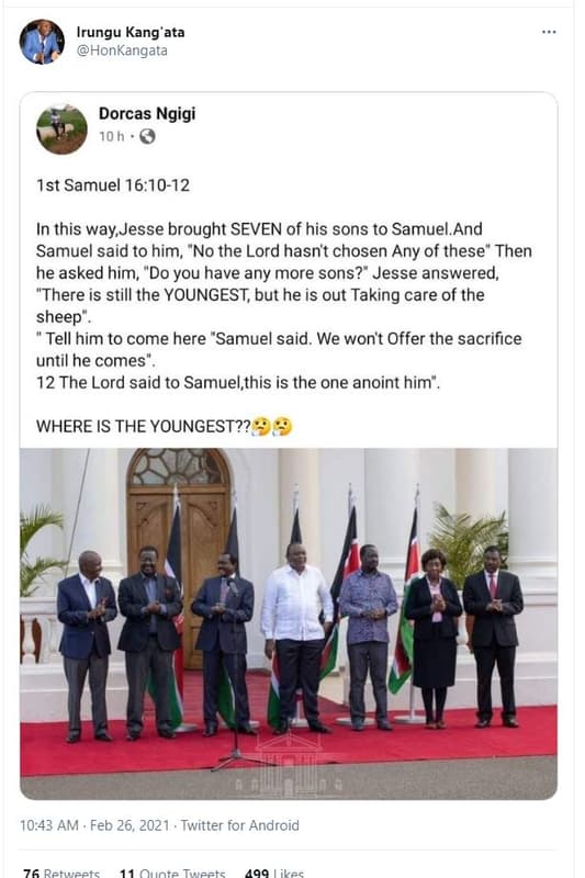 Irungu kang' ata honkangata dorcas ngigi 10 h ist samuel 16.1012 in this way jes