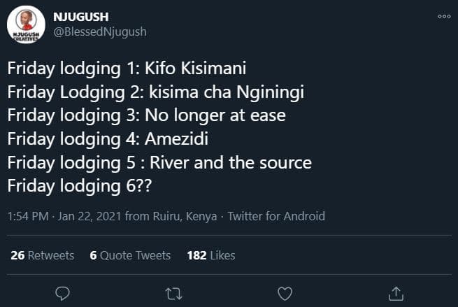 Njugush blessednjugush friday lodging 1 kifo kisimani friday lodging 2 kisima ch