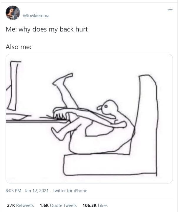 Lowkiemma me why does my back hurt also me 8,03 pm jan 12, twitter for iphone 27