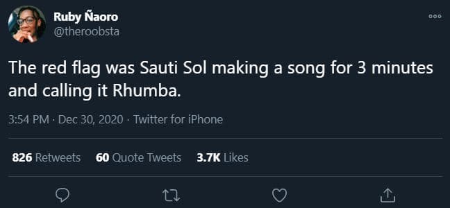 Ruby raoro theroobsta the red flag was sauti sol making a song for 3 minutes and
