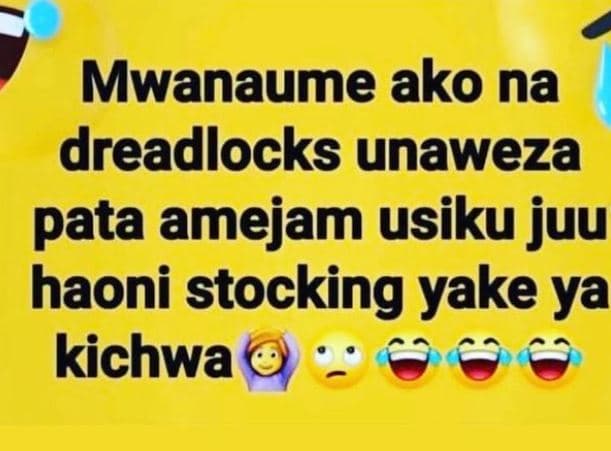 Mwanaume ako na dreadlocks unaweza pata amejam usiku juu haoni stocking yake ya