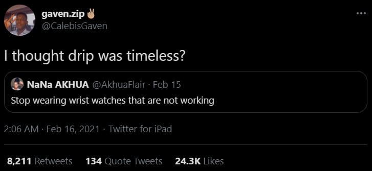 Gaven.zip calebisgaven thought drip was timeless? nana akhua akhuaflair feb 15 s