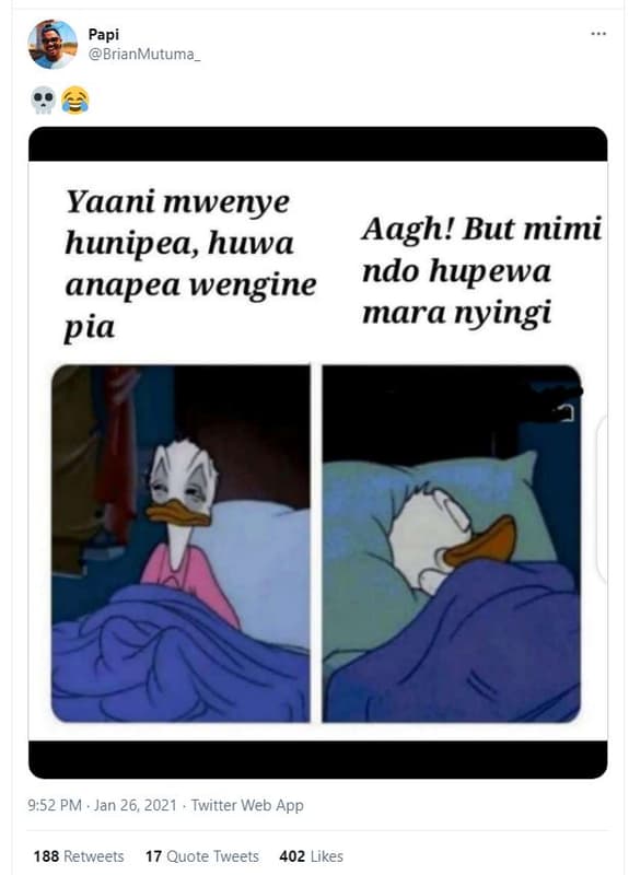 Papi brianmutuma yaani mwenye hunipea, huwa aagh! but mimi anapea wengine ndo hu