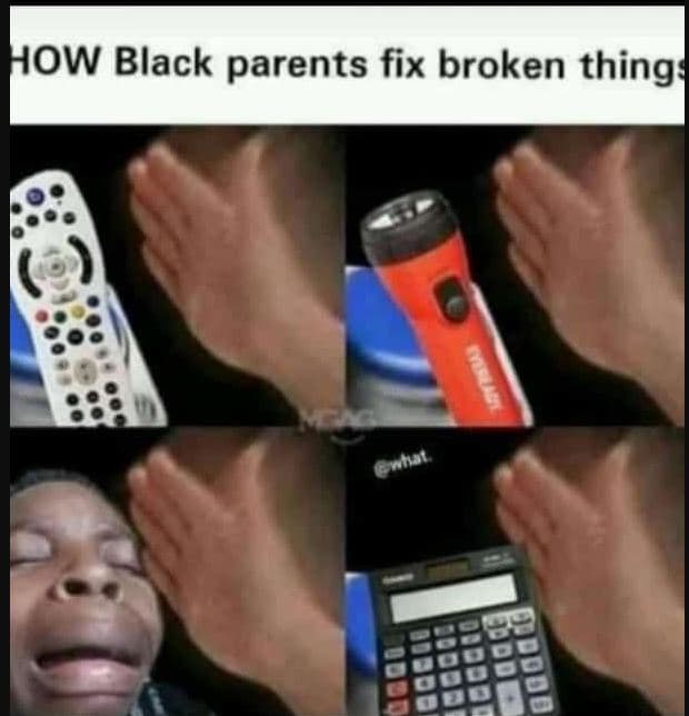 How black parents fix broken thing