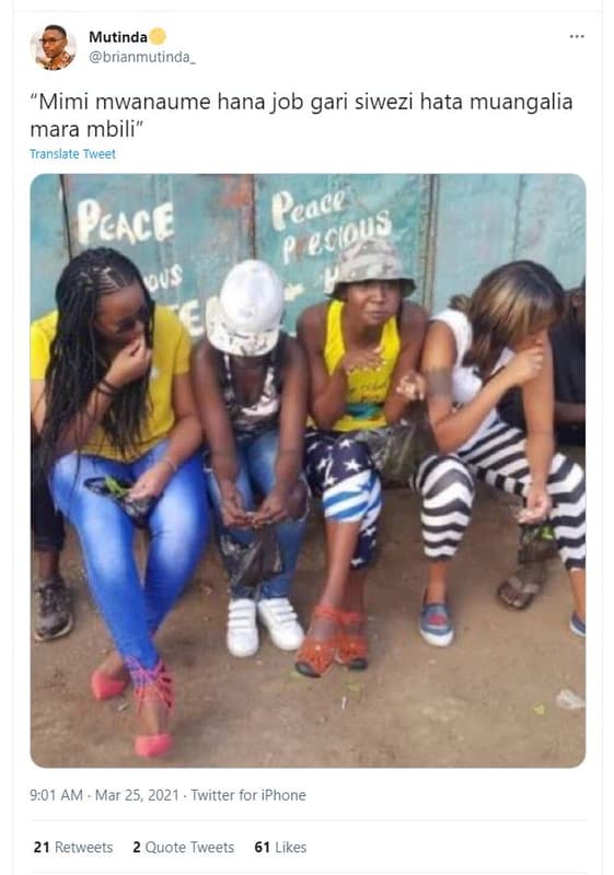 Mutinda brianmutinda mimi mwanaume hana job gari siwezi hata muangalia mara mbil