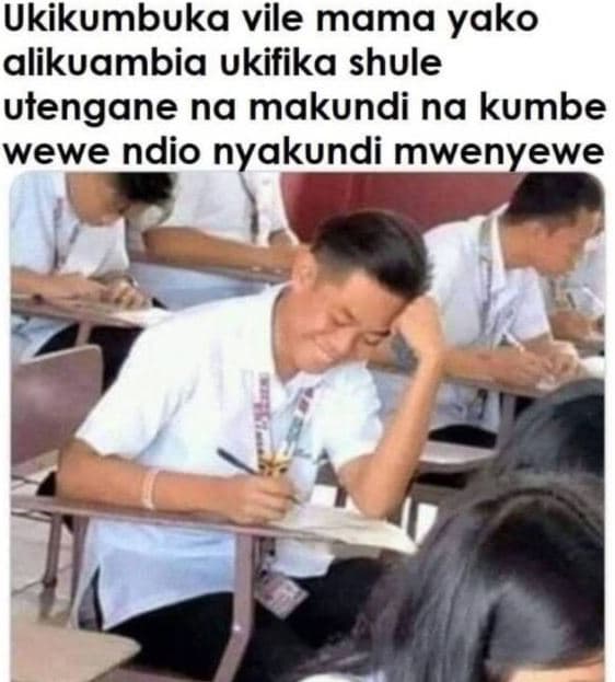 Ukikumbuka vile mama yako alikuambia ukifika shule utengane na makundi na kumbe