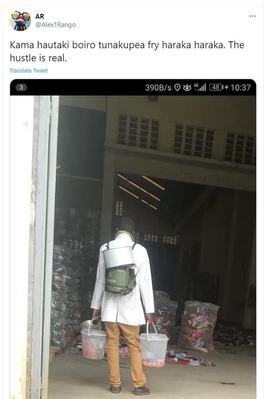 Ar alexırango kama hautaki boiro tunakupea fry haraka haraka. the hustle is real