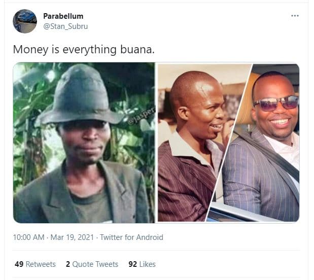Parabellum stan_subru money is everything buana. 10.00 am mar 19, twitter for an