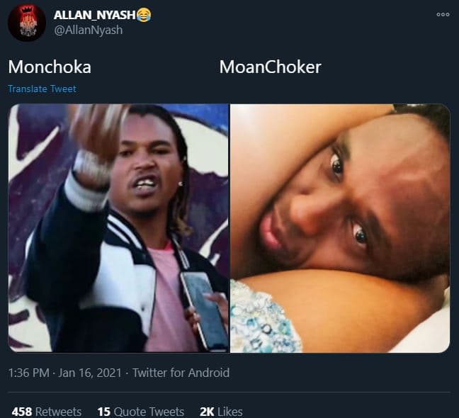 Allan_nyash allannyash monchoka translate tweet moanchoker 1.36 pm . jan 16, twi
