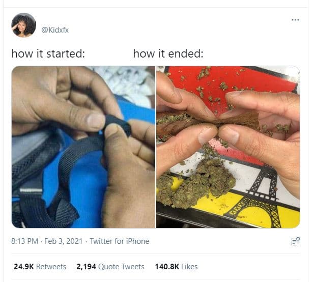 Kidxfx how it started how it ended 8.13 pm . feb 3, twitter for iphone 24.9k ret