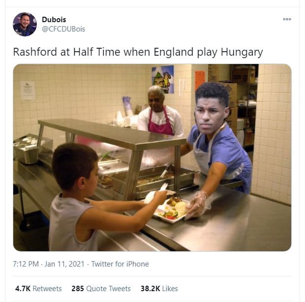 Dubois cfcdubois rashford at half time when england play hungary 7,12 pm jan 11,