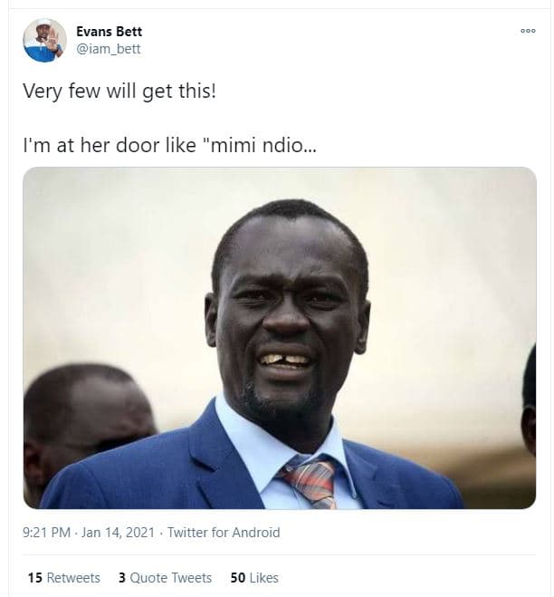 Evans bett iam_bett very few will get this! i'm at her door like mimi ndio . 9.2