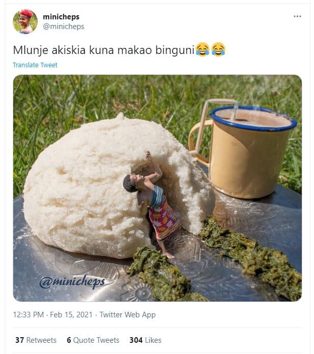 Minicheps minicheps mlunje akiskia kuna makao binguni translate tweet minicheps