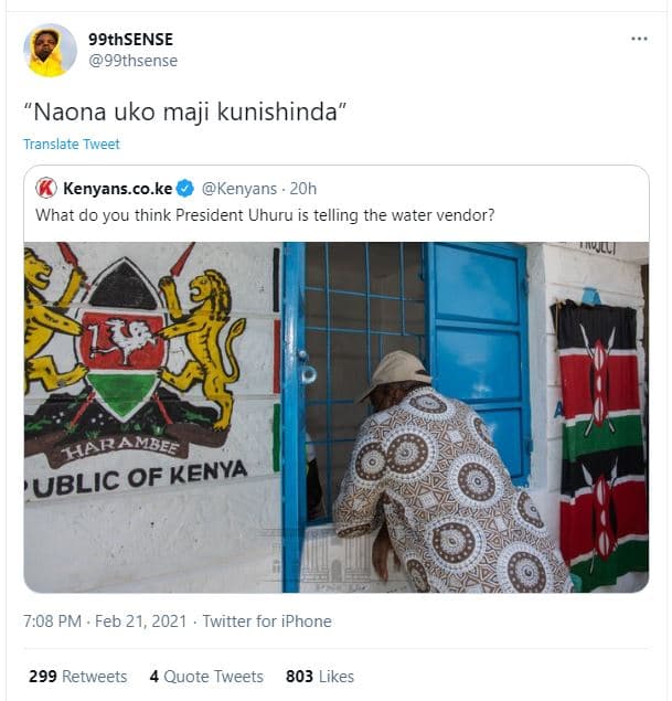 99thsense 99thsense 'naona uko maji kunishinda translate tweet kenyans.co.ke ken