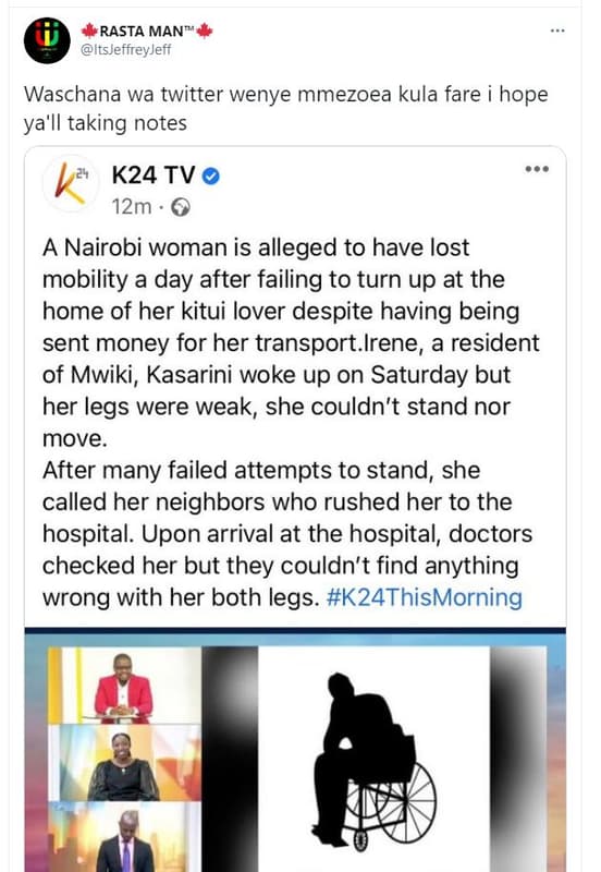 Rasta man itsjeffrevjeff waschana wa twitter wenye mmezoea kula fare hope ya'll