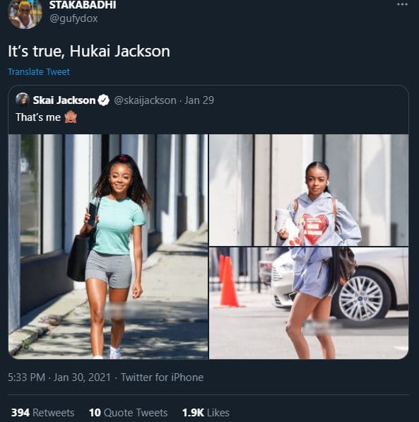 Stakabadhi gufydox it's true, hukai jackson translate tweet skai jackson skaijac