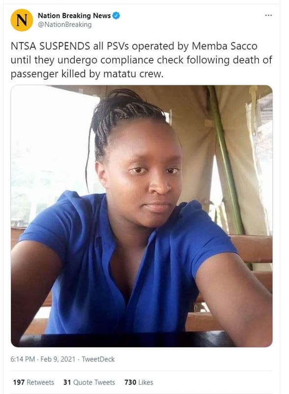 Nation breaking news nationbreaking ntsa suspends all psvs operated by memba sac