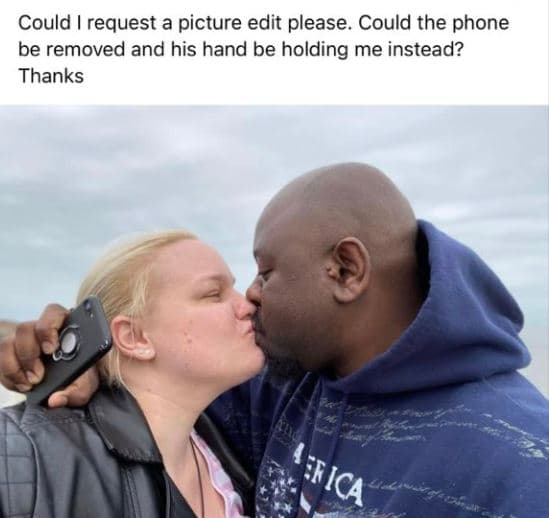 Could request a picture edit please. could the phone be removed and his hand be