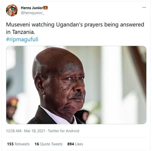 Herns junior hernsjunior_ museveni watching ugandan's prayers being answered in