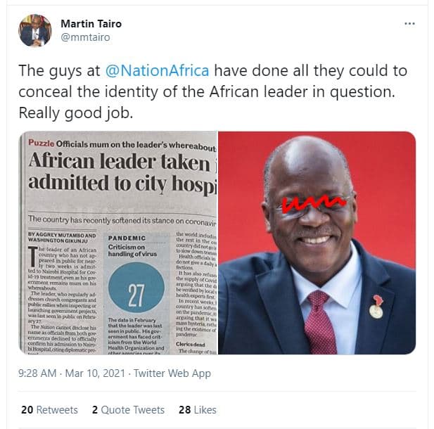 Martin tairo mmtairo the guys at nationafrica have done all they could to concea