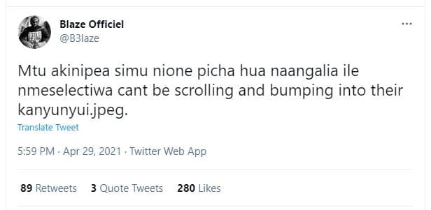 Blaze officiel bblaze mtu akinipea simu nione picha hua naangalia ile nmeselecti