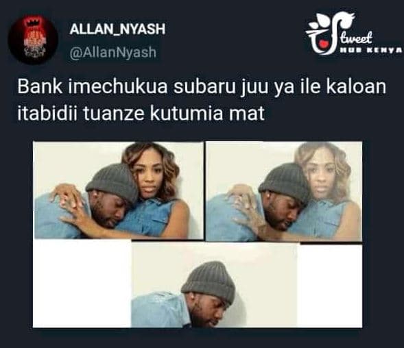 Allan_nyash allannyash veet bank imechukua subaru juu ya ile kaloan itabidii tua