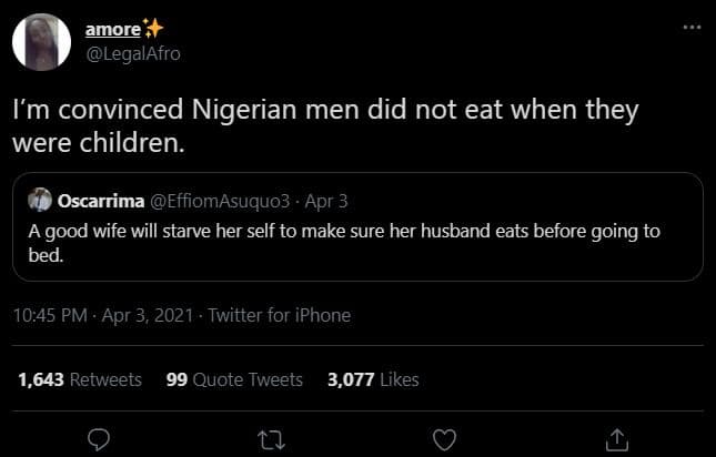 Amore legalafro im convinced nigerian men did not eat when they were children. o