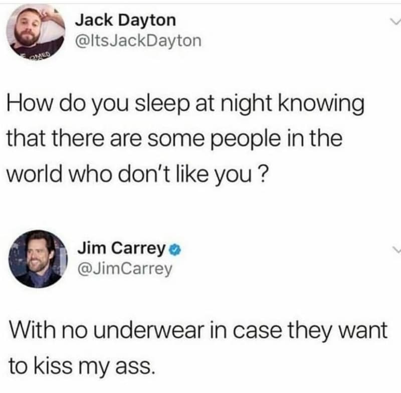 Jack dayton itsjackdayton how do you sleep at night knowing that there are some