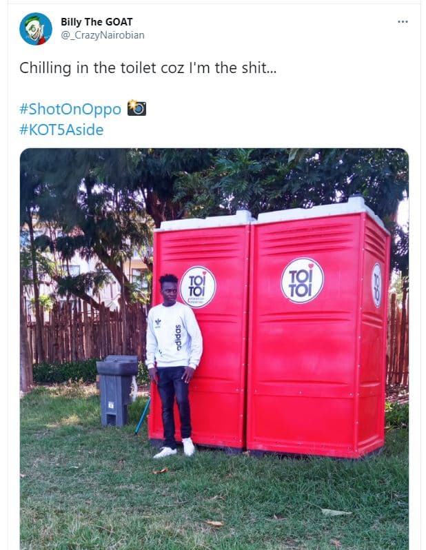 Billy the goat _crazynairobian chilling in the toilet coz i'm the shit_ shotonop