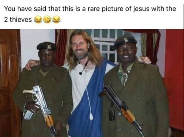 You have said that this is a rare picture of jesus with the 2 thieves