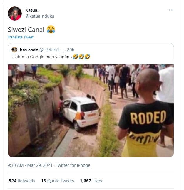 Katua. katua_nduku siwezi canal translate tweet bro code _peterke 20h ukitumia g